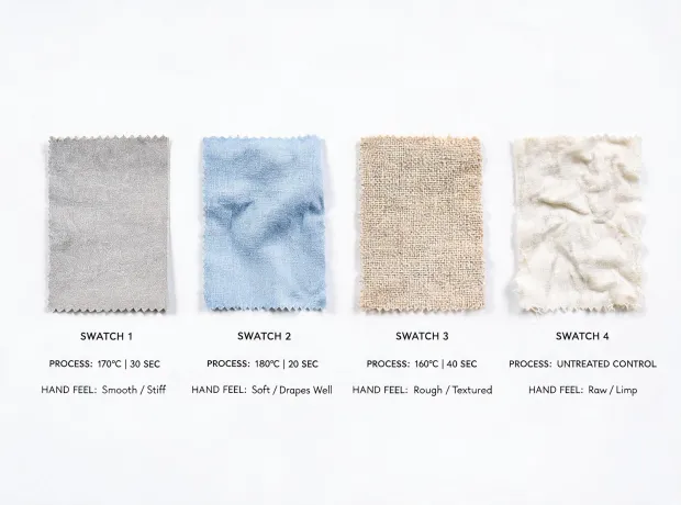 Fabric finishing trial specimens